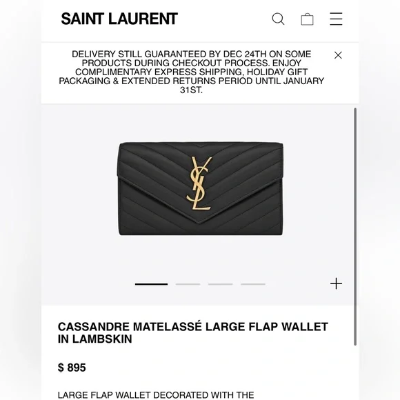 YSL cassandre envelope flap wallet on chain - Picture 15 of 15